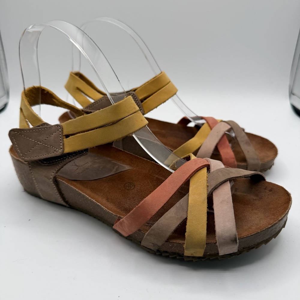 Inter-Bios Spain Leather Comfort Sandals Cork Footbed EU 38 US 7.5 Boho
